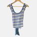 Free People Tops | Free People We The Free Chambray Combo Striped Criss Cross Tank Top Size Large | Color: Green/Purple | Size: L