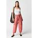 Free People Pants & Jumpsuits | Free People Wind Drift Convertible Pants Shorts Utility Tapered Solid L | Color: Pink | Size: L