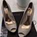 Gucci Shoes | Authentic Gucci Heels Open-Toed Tan Taupe Size 38 Us Women's 7 Good Used | Color: Gray/Tan | Size: 7