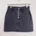 Brandy Melville Skirts | John Galt Denim Button Front High Rise Jean Mini Skirt Black Casual Size Small | Color: Black/Gray | Size: S