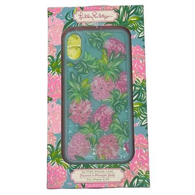 Lilly Pulitzer Cell Phones & Accessories | Lilly Pulitzer Iphone Case X Xs Glitter Cell Phone Pineapple Shake Pink Blue | Color: Blue/Pink | Size: Os