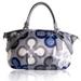 Coach Bags | Coach Madison Cover Print Large Sophia Satchel Handbag | Color: Blue/Silver | Size: Os