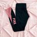 Pink Victoria's Secret Pants & Jumpsuits | Black Victorias Secret Pink Leggings With Blush Pink Lace Trim | Color: Black/Pink | Size: Xs