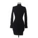 Fashion Nova Casual Dress - Bodycon Turtleneck Long sleeves: Black Print Dresses - Women's Size Medium