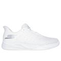 Skechers Men's Slip-ins Relaxed Fit: Viper Court Reload Sneaker|Size 8.0 Extra Wide|White|Textile/Synthetic|Vegan|Machine Washable|Arch Fit