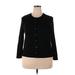 Croft & Barrow Cardigan Sweater: Black Print Sweaters & Sweatshirts - Women's Size 2X-Large