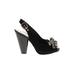 Sacha London Heels: Black Print Shoes - Women's Size 7 1/2 - Peep Toe