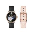 Ted Baker Phylipa Iconic Ladies Box Set Black & Pink Leather Strap Watch (Model: TWG0240009I), Black