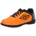 Umbro Boy's Classico XI TF Jr. Soccer Turf Shoe, Orange/Black/White, 4 Little Kid