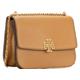 Tory Burch 138724 Britten Tiramisu Tan With Gold Hardware Leather Women's Medium Adjustable Shoulder Bag, Tiramisu Tan, Medium