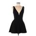 Lulus Casual Dress - A-Line Plunge Sleeveless: Black Solid Dresses - Women's Size Medium