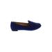 Gianni Bini Flats: Slip On Chunky Heel Casual Blue Shoes - Women's Size 6 1/2 - Almond Toe