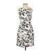 J.Crew Factory Store Casual Dress - Sheath Crew Neck Sleeveless: Ivory Floral Dresses - Women's Size 2
