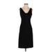 White House Black Market Cocktail Dress - Sheath Cowl Neck Sleeveless: Black Print Dresses - Women's Size 2