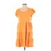 Time and Tru Casual Dress - Popover: Orange Dresses - Women's Size 4