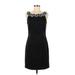 Connected Apparel Casual Dress - Sheath: Black Print Dresses - Women's Size 8