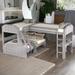 Modern & Artsy L-Shaped Twin over Full Bunk Bed and Twin Size Loft Bed with Built-in Desk, Maximized Spac, Safe Design, Grey