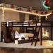 Contemporary Design Twin over Full L-Shaped Bunk Bed With 3 Drawers, Built-in Ladder and Staircase, Maximized space, Espresso