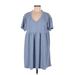 Wild Fable Casual Dress - Shift: Blue Solid Dresses - Women's Size Medium