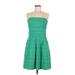 Banana Republic Casual Dress - Party: Green Solid Dresses - Women's Size 8