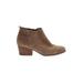 Crown Vintage Ankle Boots: Brown Print Shoes - Women's Size 6 - Almond Toe