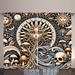 Ambesonne Curtains 2 Panel Set, Occult Sun Skull Moon Wave, Blue Violet Pale Polyester in Brown | 84 H x 54 W in | Wayfair p_429987_108x84