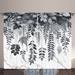 Ambesonne Curtains 2 Panel Set, Muted Tone Laurel Leaves Print Purpleblue Off White Polyester in Brown | 108 H x 54 W in | Wayfair p_sd1808_108x108