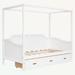 Bailongdoo Twin Size Wooden Canopy Daybed w/ 3 in 1 Storage Drawers Wood in White | 66.1 H x 41.3 W x 78 D in | Wayfair ZXP20232851