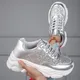 Baskets en cuir verni à paillettes pour femmes chaussures de course chaussures de sport