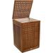 Aqua Teak Grate Laundry Hamper Wood in Brown | 26 H x 17.5 W x 17.5 D in | Wayfair 541