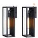 17 Stories Avaldi 1-Light Outdoor Dusk-to-Dawn Sensor Wall Light w/ Matte Finish & Clear Glass Glass/Metal in Black | Wayfair
