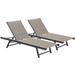 Arlmont & Co. Vivere Keilia Aluminum Urban Sun Lounger Set Made w/ Premium Phifertex Outdoor Fabric Metal in Brown | Wayfair