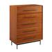 Hokku Designs Jimm 5 - Drawer Dresser Wood in Brown | 49.72 H x 20 W x 36.75 D in | Wayfair A2780745C44047CB99A25B24A15F9A78