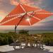 Arlmont & Co. Sekinat 137.7" x 107.9" Rectangular Lighted Cantilever Umbrella in Brown | 106.5 H x 137.7 W x 107.9 D in | Wayfair