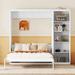 Hokku Designs Yinessa Murphy Storage Bed Wood in White | 83.7 H x 87.5 W x 79 D in | Wayfair 0FECDE8E9D864C4AB33F8328360E1CD8