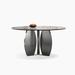Orren Ellis Light luxury modern simple round rock plate dining table. Metal in Gray/White | 29.5 H x 47.2 W x 47.2 D in | Wayfair