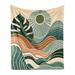 Wrought Studio™ Monstera Fleece Throw Blanket Abstract Landscape Boho Ever Pale Seafoam Fleece/Microfiber/Fleece, in Green | 60 H x 50 W in | Wayfair