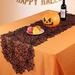 The Holiday Aisle® Fentress Rectangle No Pattern Halloween Polyester Table Runner Polyester in Black | 96 W x 18 D in | Wayfair
