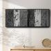 Wrought Studio™ Printed Brushed Nickel Abstract I - Floater Frame Print on Canvas in Black | 24 H x 60 W x 1.5 D in | Wayfair