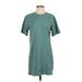 Wilfred Free Casual Dress - Shift Crew Neck Short sleeves: Teal Print Dresses - Women's Size X-Small