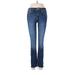 Zara Jeans - Low Rise Boot Cut Boot Cut: Blue Bottoms - Women's Size 6 - Dark Wash