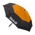 Volvik Golf Regenschirm Automatik XXL 157 cm hoch Regenwindschutz Doppelschicht Fiberglas, schwarz/orange, Einheitsgröße, Golf