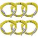 Seismic Audio SASTSX-10 6 Pack of Yellow 10 Foot TS Patch Cables