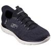 Slip-On Sneaker SKECHERS "SUMMITS-KEY PACE", Herren, Gr. 39, schwarz, Textil, sportlich, Schuhe, Slipper, Freizeitschuh, Halbschuh in veganer Verarbeitung