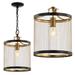 JONATHAN Y Remy 10 Lantern Metal LED Pendant Black/Brass Gold by JONATHAN Y