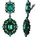 Flyonce Women s Rhinestone Crystal Art Deco Vintage Style Gatsby Clip-on Dangle Chandelier Earrings