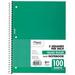 Mead Spiral Notebook 1-Subject Graph Ruled Paper 7-1/2 x 10-1/2 100 Sheets Color Will Vary (05676)