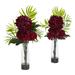 Nearly Natural Tropical Mum Artificial Arrangement (Set of 2) - h: 18 in. w: 10 in. d: 7.5 in