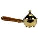 Incense Burner Bright Brass Pot Lid Attached To Wooden Handle Charcoal Powder Meditation Tool 7