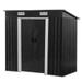 Anself 6 x 4 ft Storage Shed with Sliding Doors and Good Ventilation Furniture Tool and Toy Storage Shed Dark Gray
